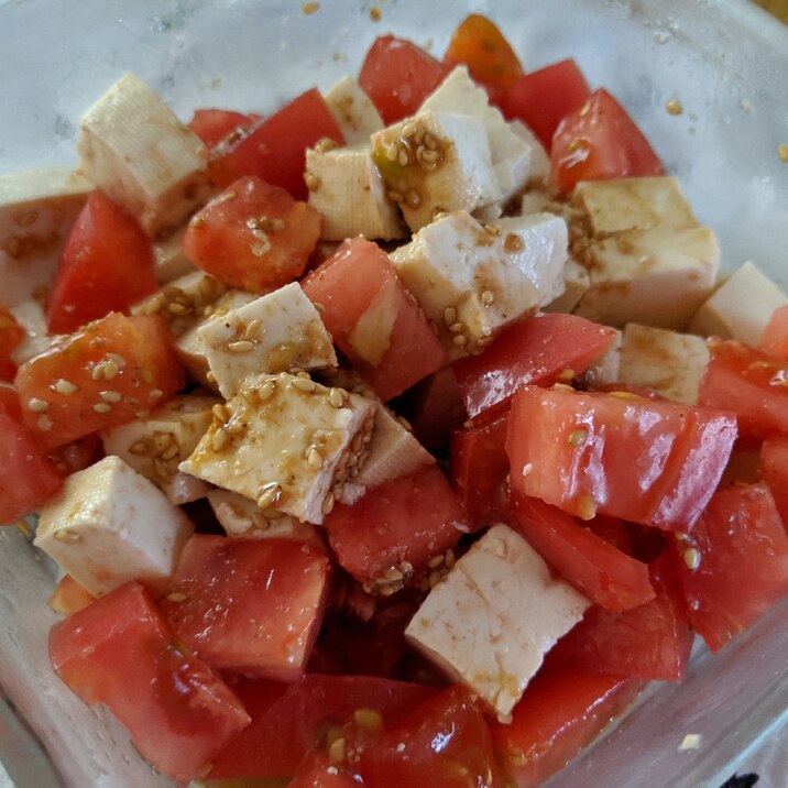 豆腐とトマトの中華ゴマサラダ